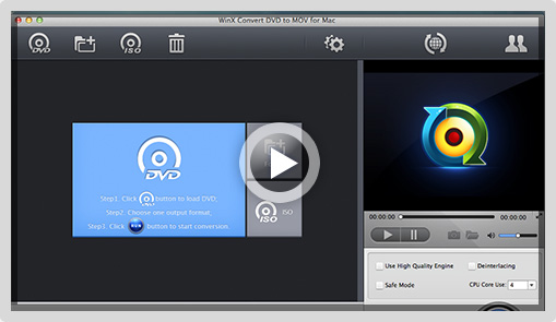 WinX Convert DVD to MOV for Mac