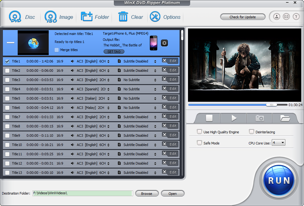 WinX DVD Ripper Platinum - DVD 光盘转换软件[Mac、PC 双版]丨反斗限免