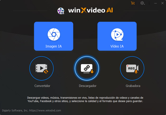 iniciar el descargador Winxvideo AI