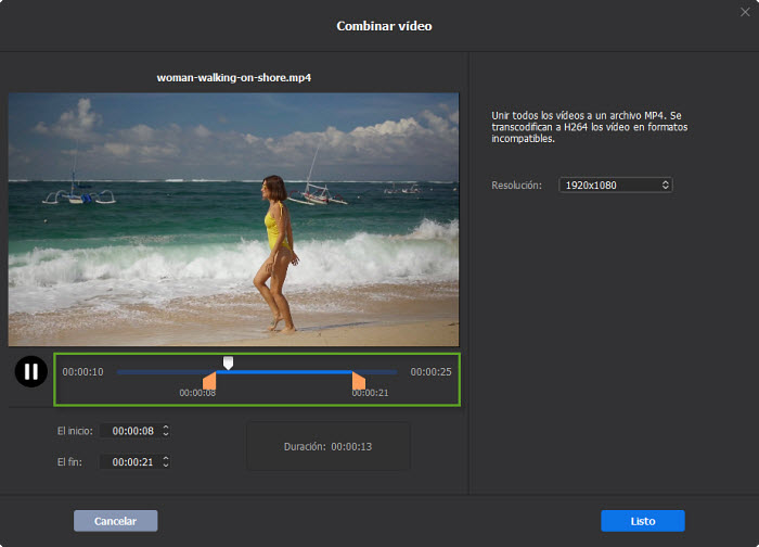 Cortar y fusionar vídeos con Winxvideo AI