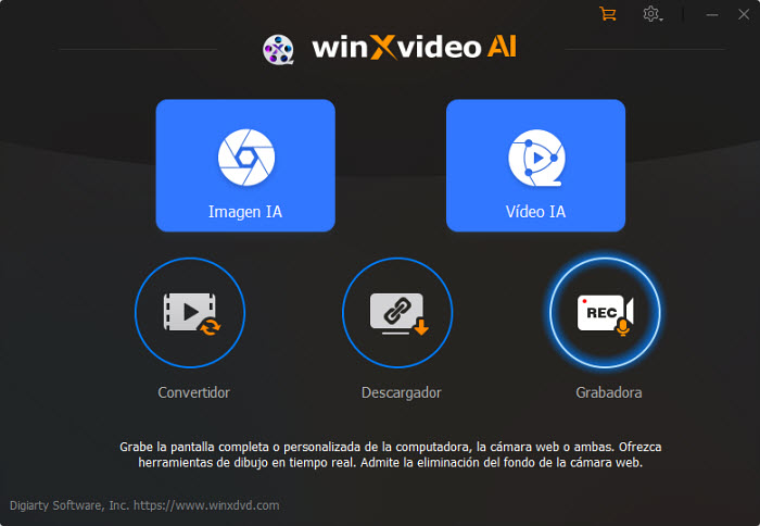 iniciar la grabadora de Winxvideo AI