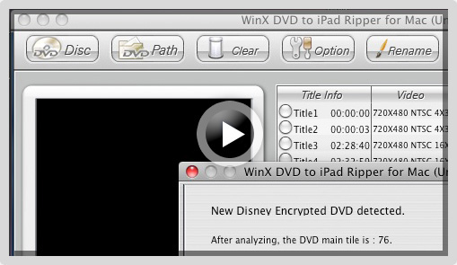 WinX DVD to iPad Ripper for Mac