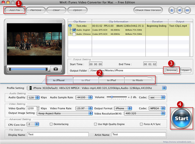 WinX iTunes Video Converter for Mac User Guide