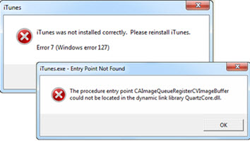 iTunes Error 7 (Windows Error 127)
