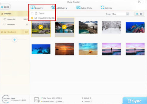 Export HEIC Photos from iPhone to PC