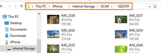 Transfer Photos from iPhone to Windows 10 file explorer