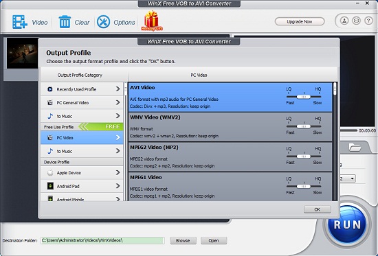 Convert Files - Free VOB to AVI converter Free online