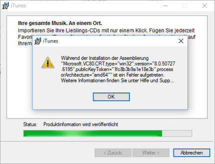 iTunes lässt sich nicht installieren Windows 10/7/8