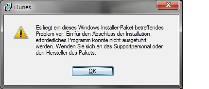 iTunes lässt sich nicht installieren Windows 7