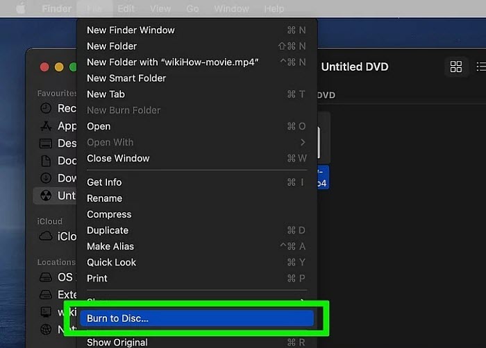 Free DVD creator for Mac - Finder