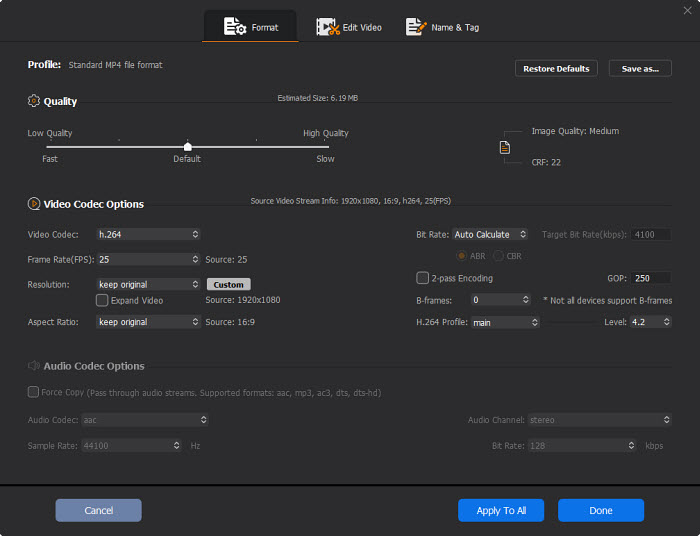 Adjust video audio parameters for Plex