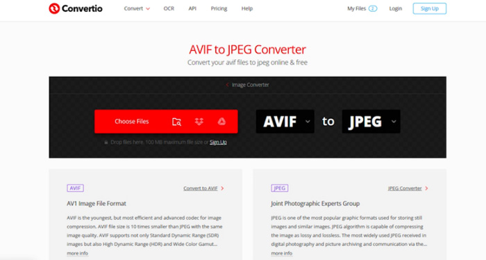 Convert AVIF to JPG Free Online with Convertio