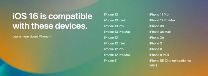 iOS 17 supported devices