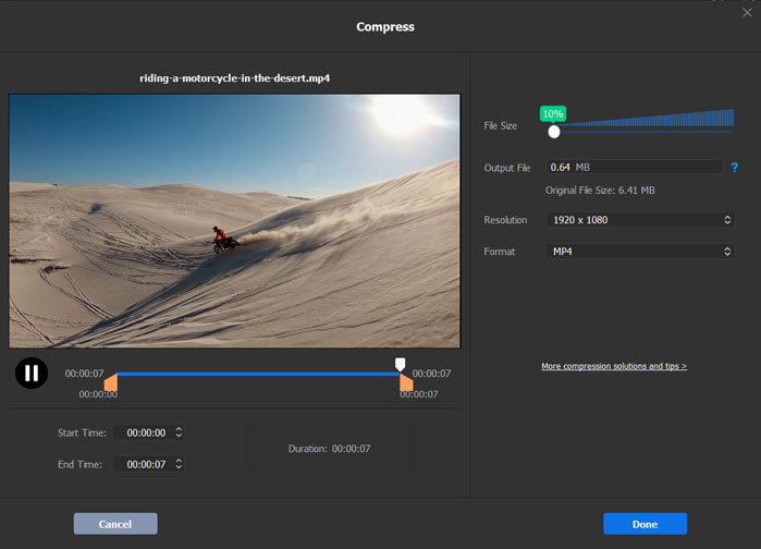 change video format for more efficient compression