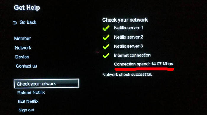 Check your network within Netflix