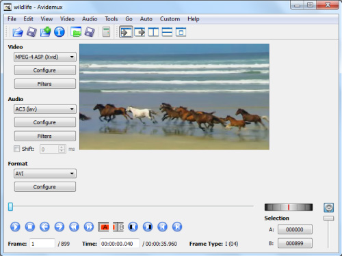 free Windows iMovie alternative - Avidemux