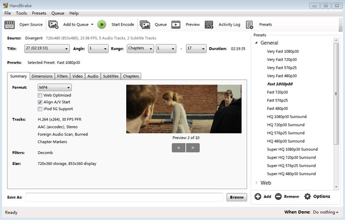 HandBrake DVD Ripper para Windows 10