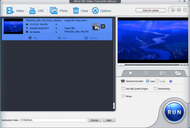 WinX HD Video Converter Deluxe screenshot WinX HD Video Converter Deluxe screenshot