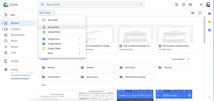 Upload ripped dvd movie to google drive