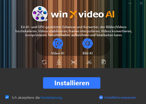 Start von Winxvideo AI - Vereinbarung