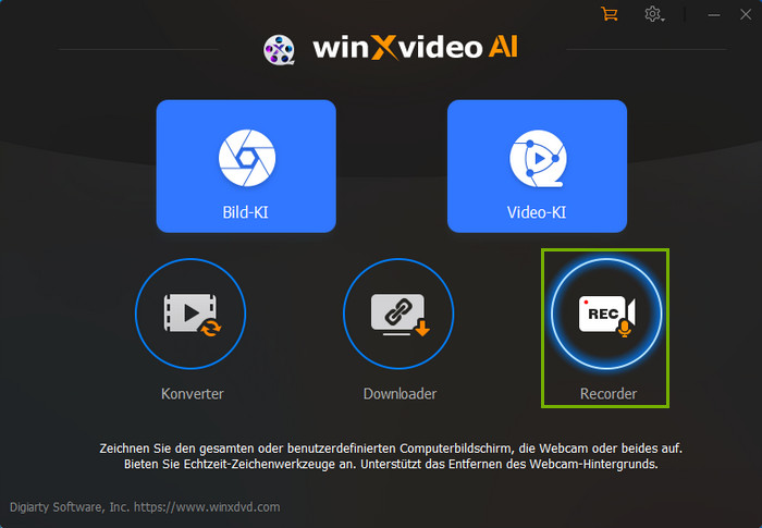 Winxvideo AI Recorder starten