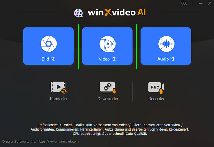 Hardwareinformationen mit Winxvideo AI überprüfen