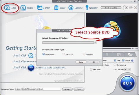 load source DVD