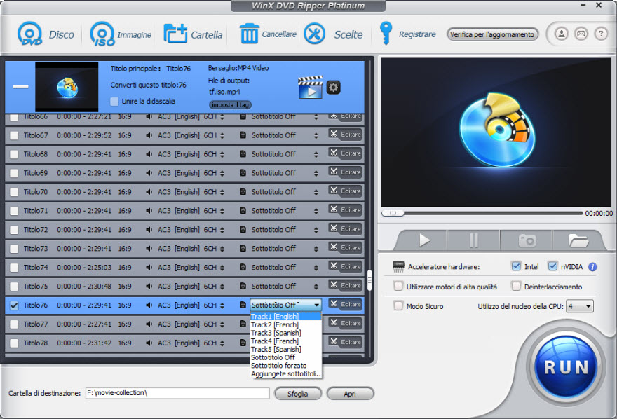 WinX DVD Ripper Platinum interface