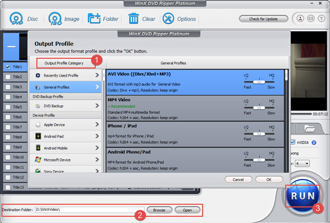 WinX DVD Ripper Platinum Output