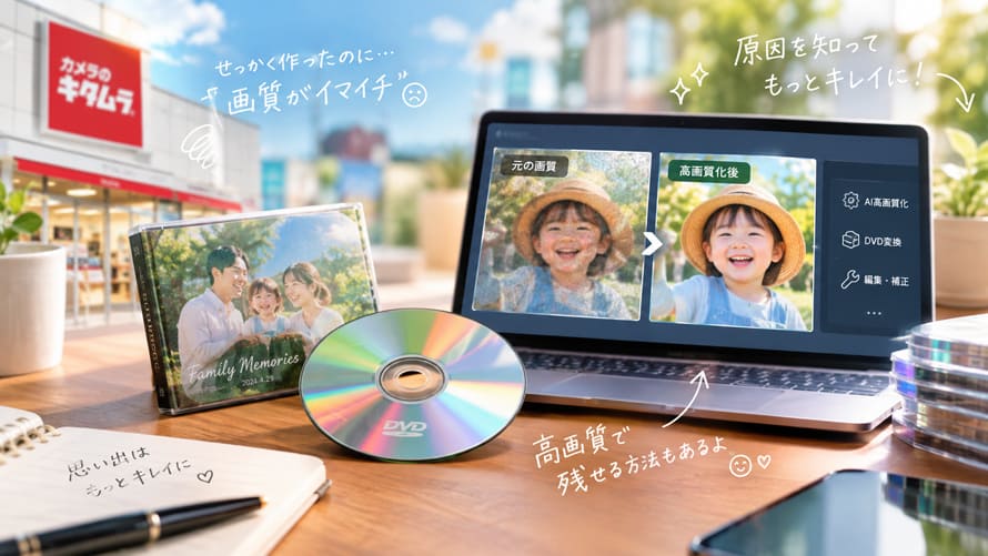 �J�����̃L�^�����ō쐬����DVD�̉掿������