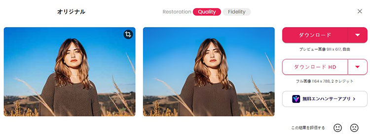 「Cutout.Pro」で写真を高画質化する