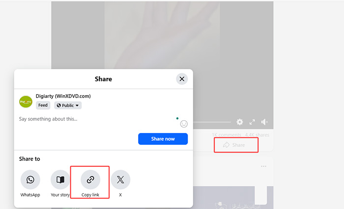 como descargar un video de Facebook Winxvideo AI