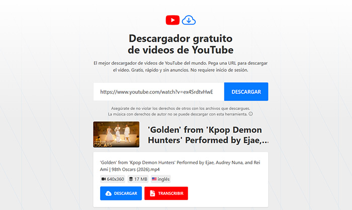 Como descargar un video de YouTube TurboScribe
