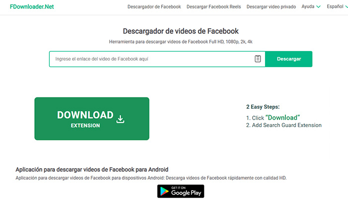 como descargar un video de Facebook FDownloader