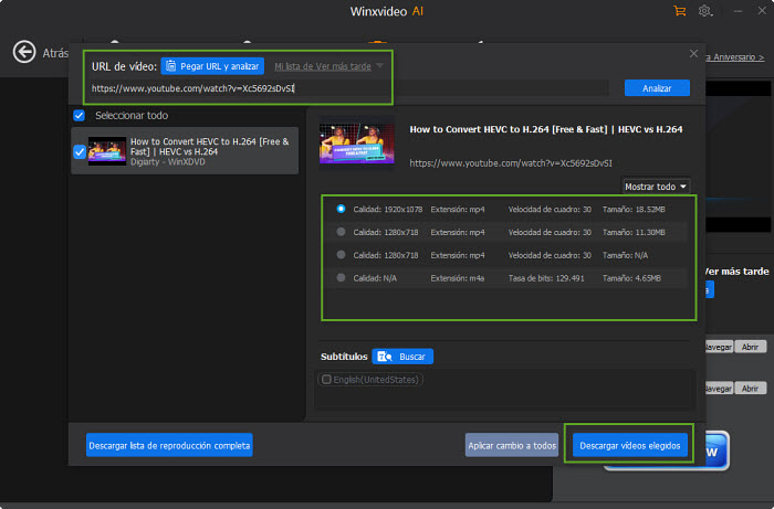 choose output video quality