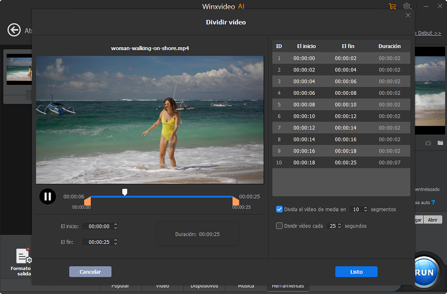 editar vídeos con Winxvideo AI