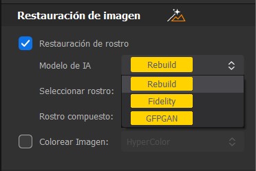 restaurar cara con 3 modos
