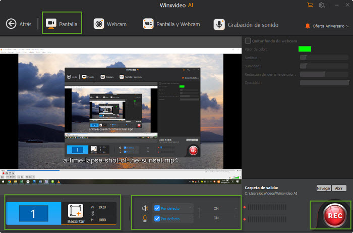 cómo grabar la pantalla del escritorio con Winxvideo AI