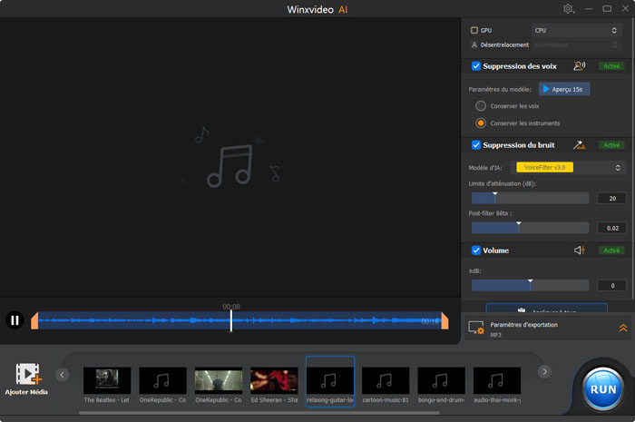 Supprimer les voix d’un fichier audio ou vidéo