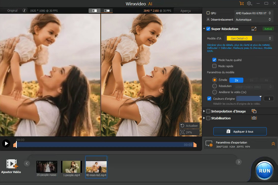 restore color to original video