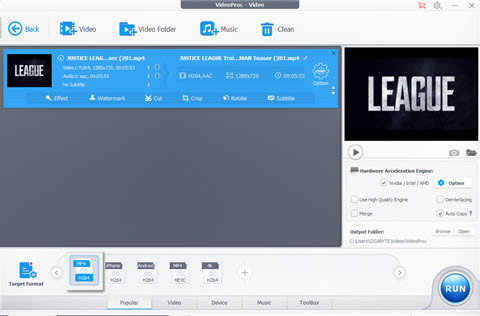 Select Output Format