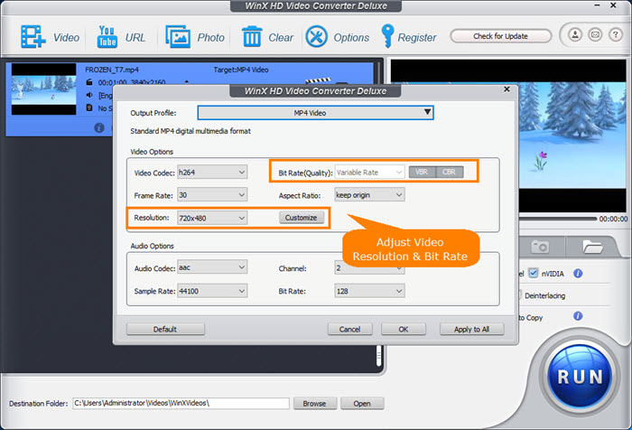adjust gopro video resolution