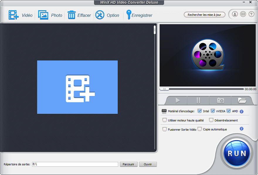 WinX HD Video Converter Deluxe Interface