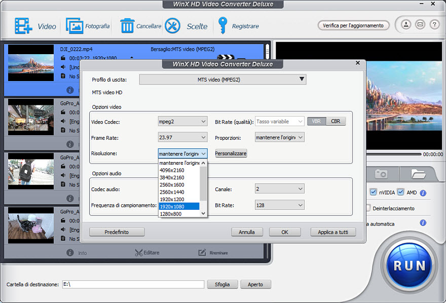 Adjust video resolution
