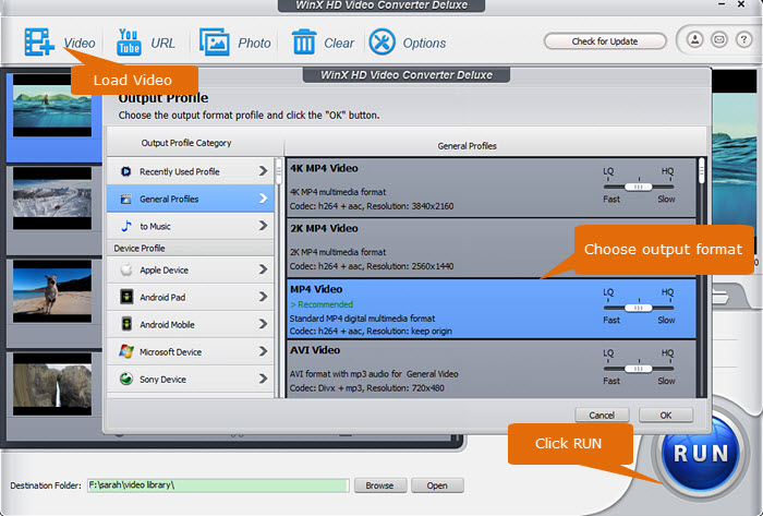 Select Output Format