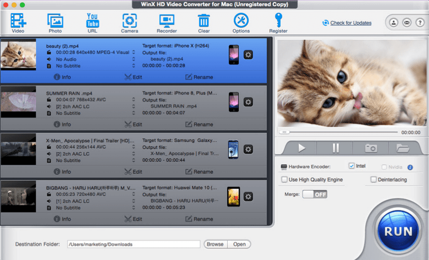 WinX HD Video Converter 6.5.5 Mac 中文破解版 专业HD高清转换工具