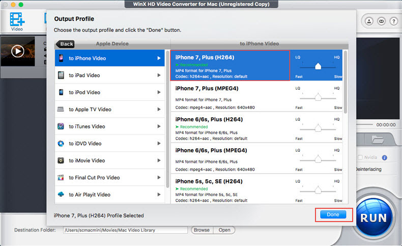 WinX HD Video Converter for Mac