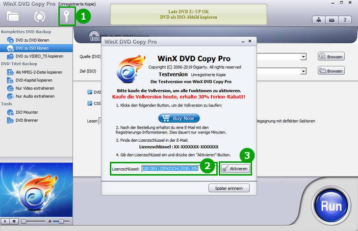WinX DVD Copy Pro registrieren