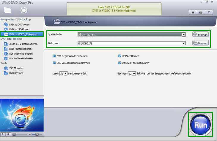 DVD zu VIDEO_TS-Ordner kopieren - WinX DVD Copy Pro