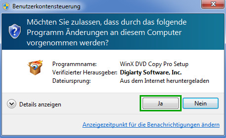 WinX DVD Copy Pro installieren - Schritt 2